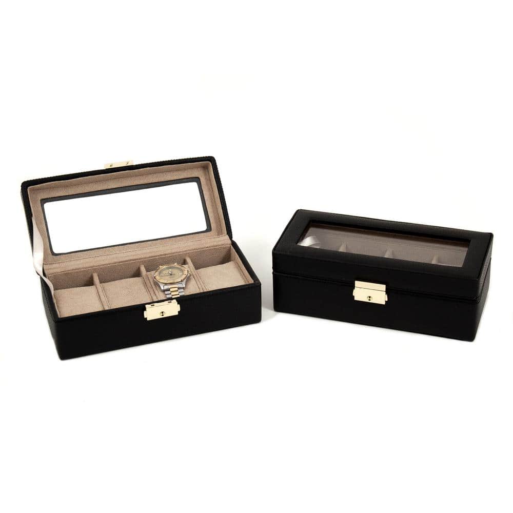 Watch and jewelry box - Travel case for 1 watches - Beige / Black – ABP  Concept