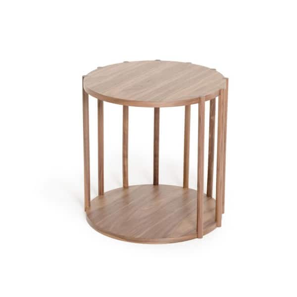 HomeRoots Valerie 19 in. Brown Oak Wood End Table