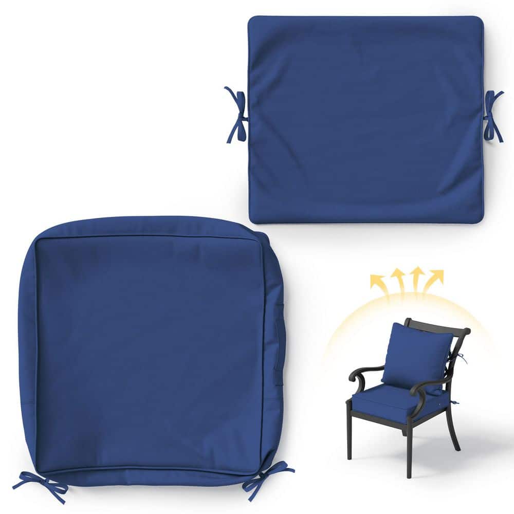 22 in. x 22 in. Square Slipcover Replacement Outdoor Waterproof Seat&Back Cover Set for Chair and Sofa Blue price history on PriceWatchPro