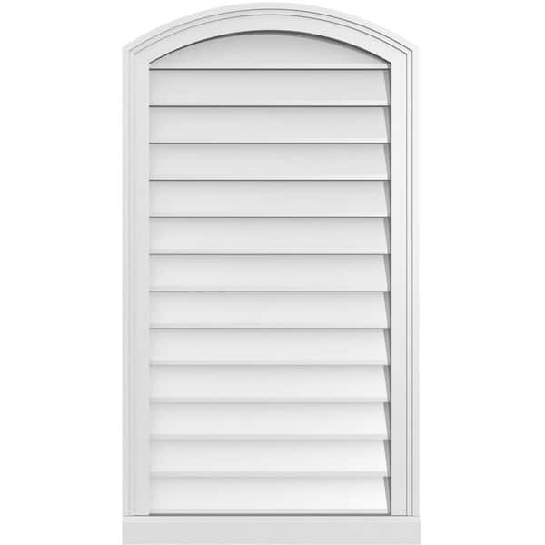 Ekena Millwork 22 in. x 40 in. Arch Top Surface Mount PVC Gable Vent: Functional with Brickmould Sill Frame
