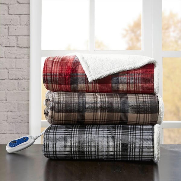 Tasha Red Berber Electric Throw Blanket