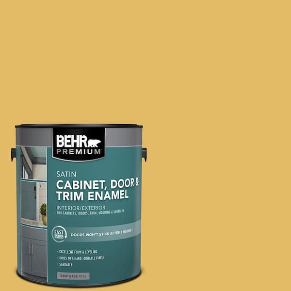 BEHR PREMIUM 1 gal. #MQ4-12 Dandelion Wish Satin Enamel Interior/Exterior Cabinet, Door & Trim Paint