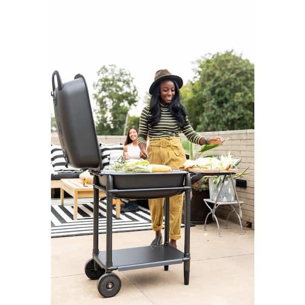 Pk Grills Charcoal BBQ Grill and Smoker, PK300-BCX Cast Aluminum Portable Outdoor Barbeque Grill for Camping, Grilling, Graphite/Black, Premium