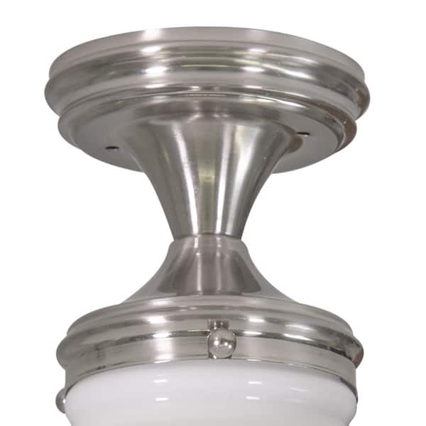 Design House Schoolhouse Satin Nickel Ceiling Mount Light 577494