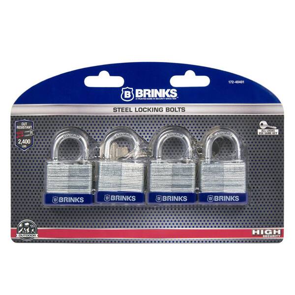 BRINKS Lucchetto In Acciaio Laminato 40mm Con Grillo Temprato - Resistente Alle Intemperie Per Uso Esterno