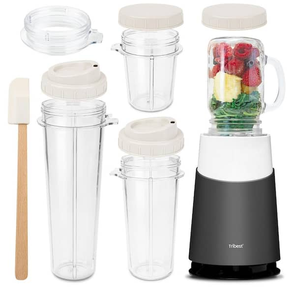 Tribest Mason 24 in. Grey Jar Ready Personal Blender 2 with Mason Jar Blending Mug