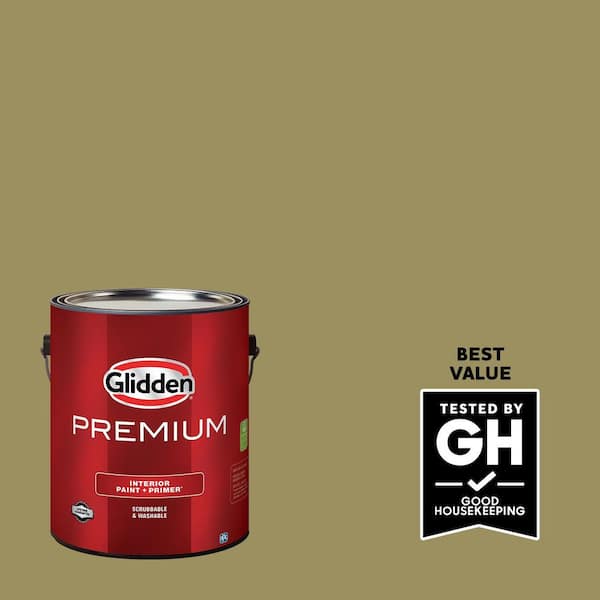 Glidden Premium 1 gal. PPG1111-5 Pineapple Sage Satin Interior Paint