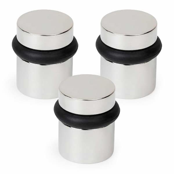 Floor Door Stopper Polished Chrome-3 Pack Quickly Installed Wall Protector and Door Knobs-1.5 in.