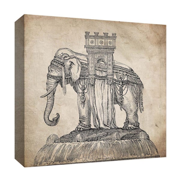PTM Images Asiatic Elephant'' Canvas Abstract Wall Art 15 in. x 15 in.