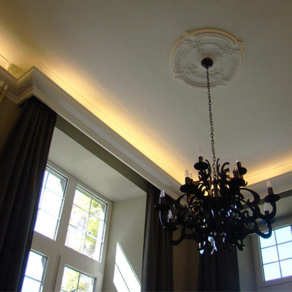 Primed White Polyurethane Crown Moulding for Indirect Lighting