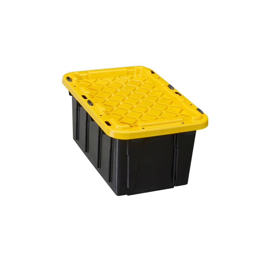 black and yellow storage box