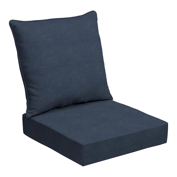 ARDEN 24 in. x 24 in. 2-Piece Deep Seating Outdoor Lounge Chair Cushion in Ocean Blue Oceantex