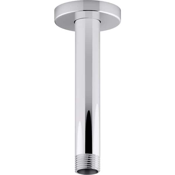 KOHLER Statement 6 in. Ceiling-Mount Rain Head Shower Arm and Flange in Polished Chrome