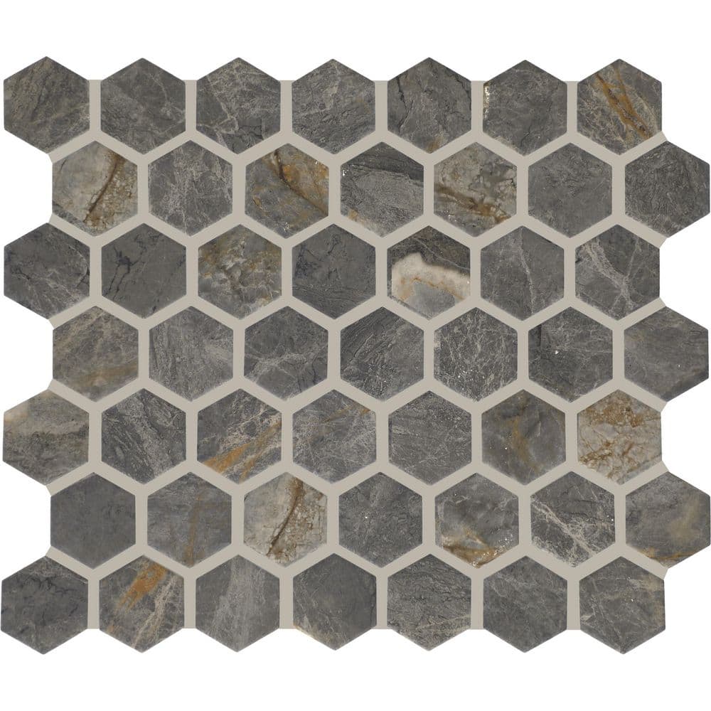 Shoregaze Sapphire 2-1/2 in. x 3 in. Matte Ceramic Hexagon Mosaic Tile Sample price history on PriceWatchPro