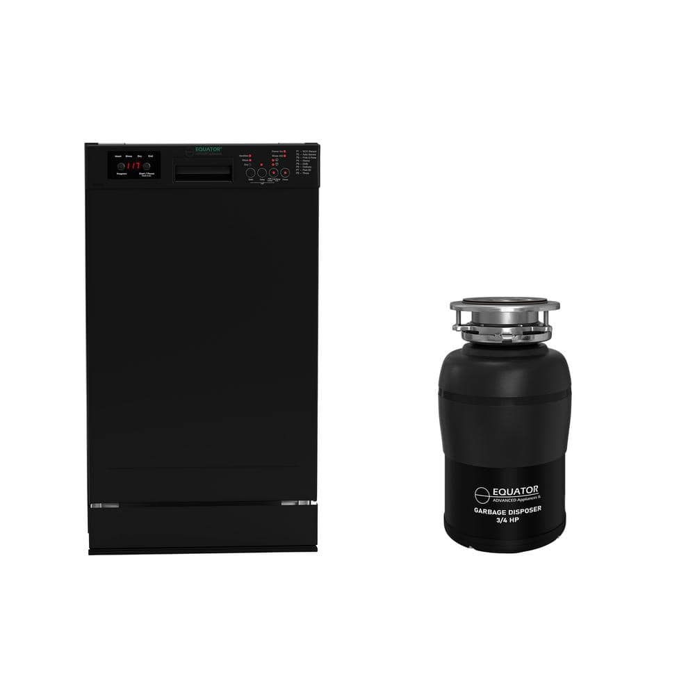 18 in. Standard Built-in Dishwasher with 10-place QUIET 110V E-Star ADA plus 3/4 HP Garbage Disposer in Black price history on PriceWatchPro