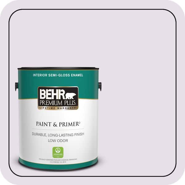 BEHR PREMIUM PLUS 1 gal. #660C-1 Bubble Bath Semi-Gloss Enamel Low Odor Interior Paint & Primer