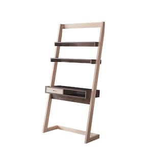 Kurtis 34 in. Rectangular Walnut Oak with Shelf 1-Drawer Ladder Desk