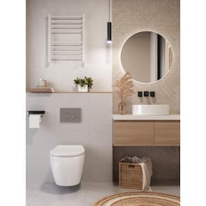 Liberty 1-Piece 1.1/1.6 GPF Dual Flush Wall-Mounted Elongated Toilet in White