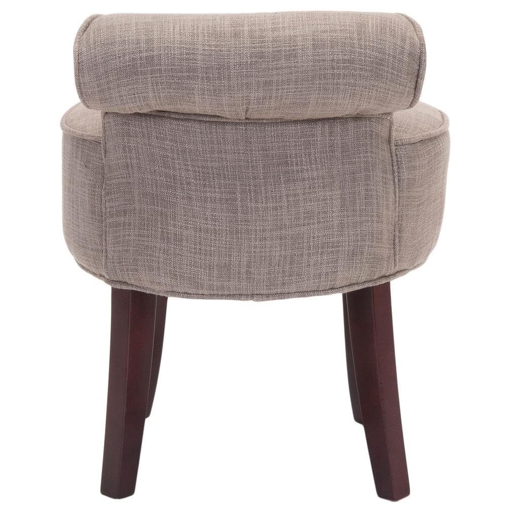 Georgia Stone and Mahogany Petite Vanity Stool