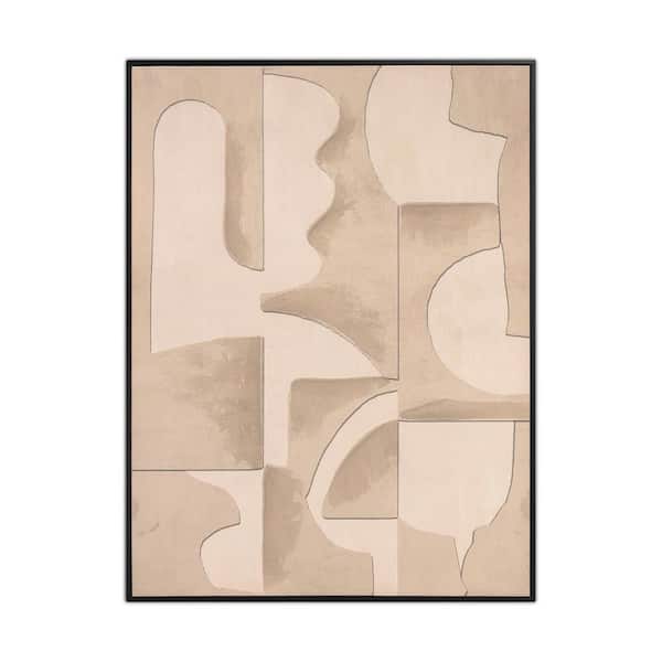 NADAAL STUDIOS Vance 2, Framed Art Print Subtle Earth Tones Abstract Ink Canvas, 25.0 in. x 33.0 in.