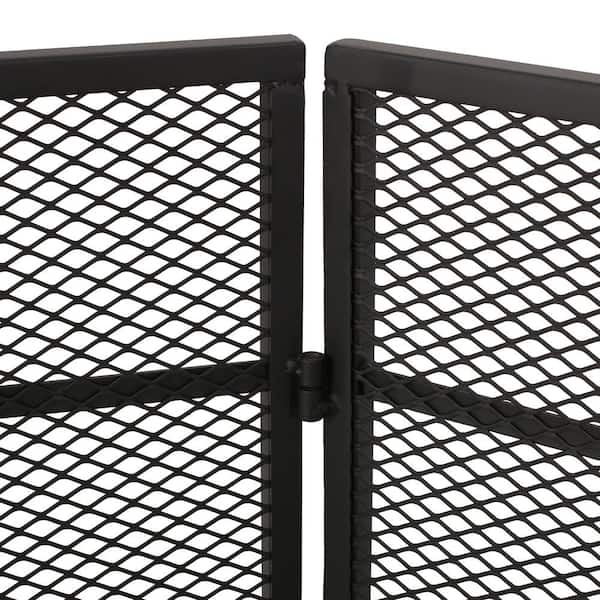 Noble House Capaum Matte Black Metal 3-Panel Fireplace Screen 71572 - The Home  Depot