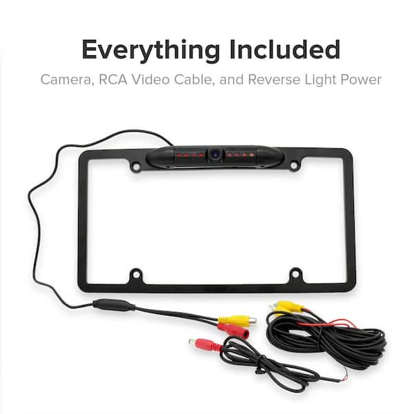 CCD Wide Angle 150° Rear View Backup Camera With Infrared LEDs - License Plate Mount