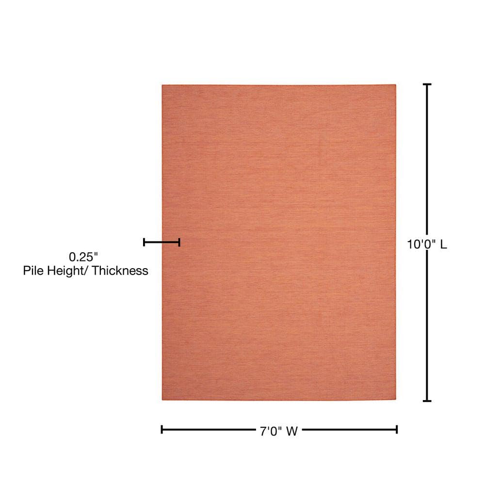 Positano Elegance Terracotta Flat-Weave 7' x 10' Synthetic Rug