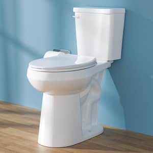 21 in. Extra Tall 2-Piece Toilet Single Flush 1.28 GPF Round Height Toilet in White Tall Toilet 12 in. Rough In