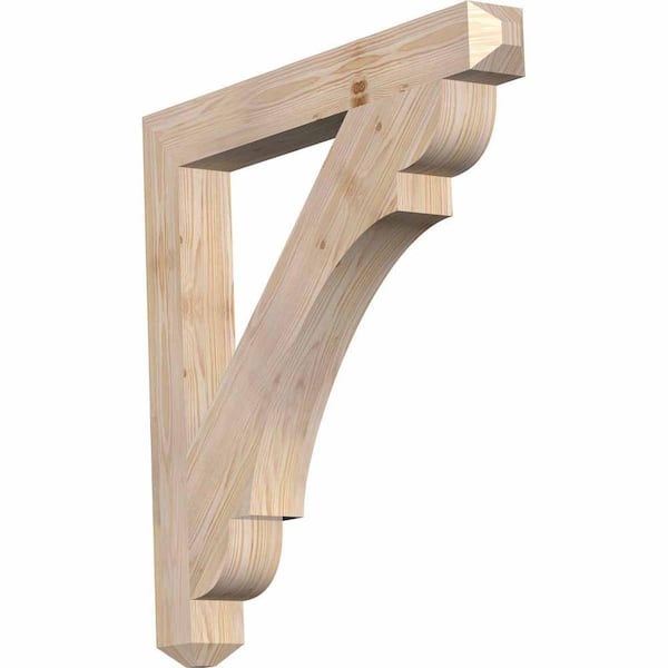 Ekena Millwork 3.5 in. x 32 in. x 32 in. Douglas Fir Olympic Craftsman Smooth Bracket