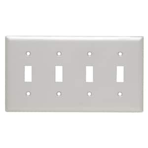 Pass & Seymour 302/304 S/S 4 Gang 4 Toggle Wall Plate, Stainless Steel (1-Pack)