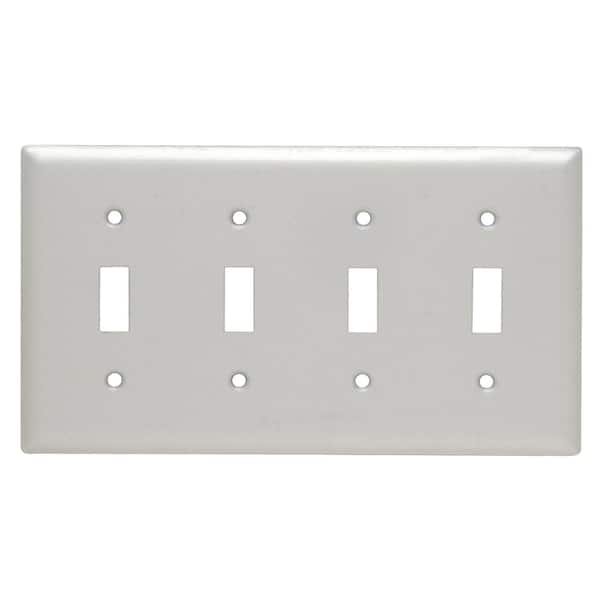 Legrand Pass & Seymour 302/304 S/S 4 Gang 4 Toggle Wall Plate, Stainless Steel (1-Pack)