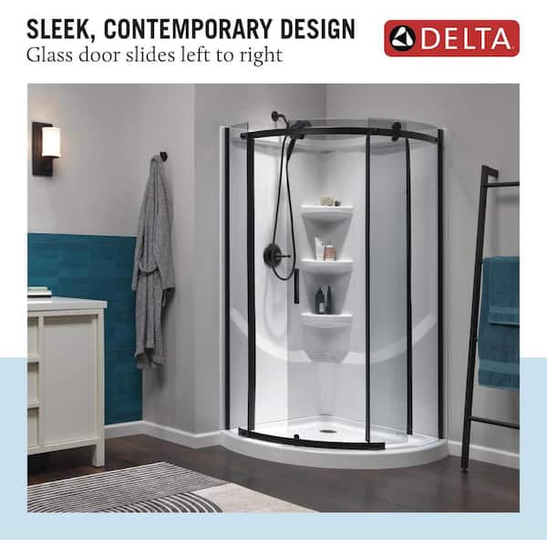デルタページ Delta 4-in Tile-In Brass Square Shower Drain In Matte Black