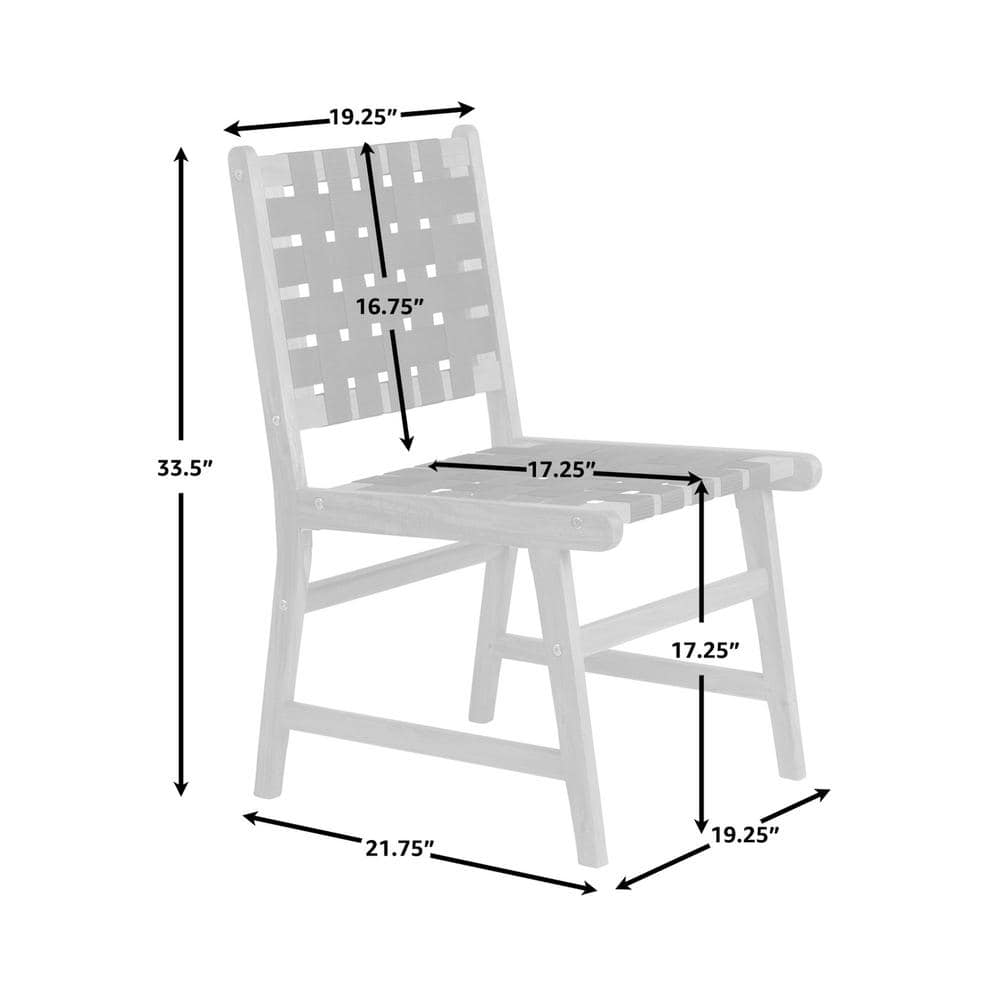 Sava Teak-Toned Acacia Wood Armless Dining Chair