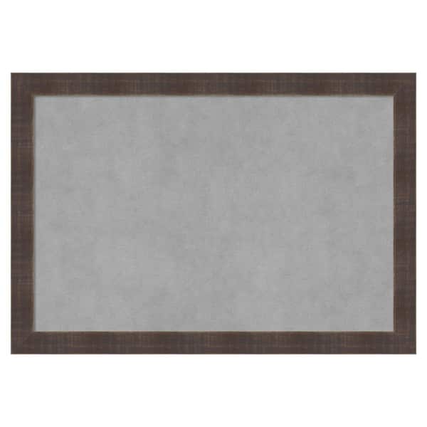Amanti Art Whiskey Brown Rustic 26 in. x 18 in Framed Magnetic Board