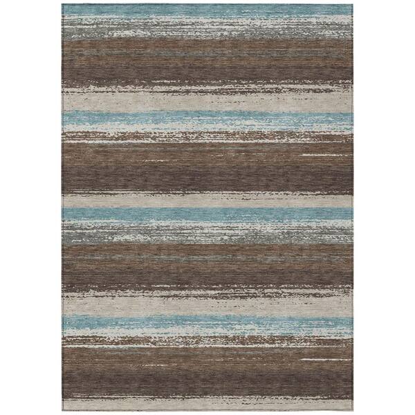 Chantille Machine Washable Indoor/Outdoor Abstract ACN2707 Brown 8 ft. x 10 ft. Area Rug