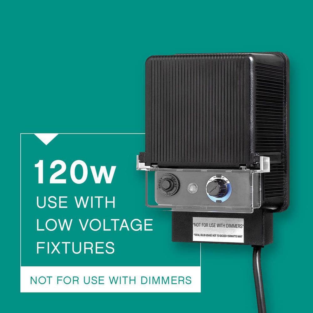Black Resin Low Voltage Landscape Lighting Transformer