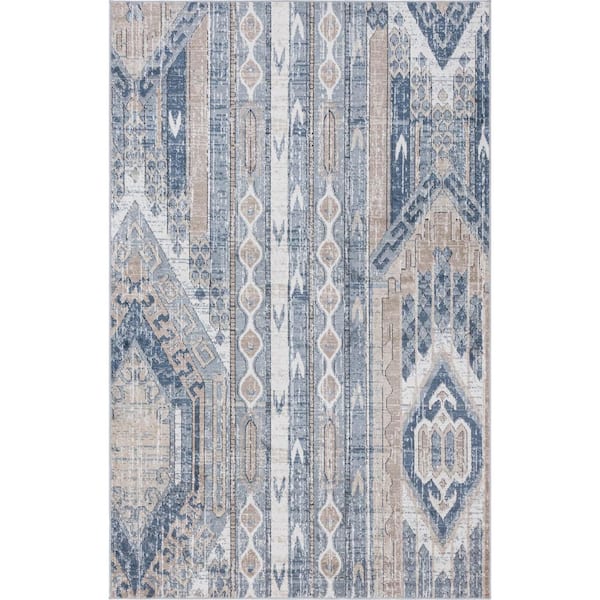Unique Loom Portland Orford Navy/Tan 5 ft. x 8 ft. Area Rug