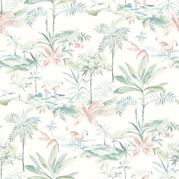 Chesapeake Lagoon Teal Scenic Island Paper Strippable Roll (Covers 56.4 sq. ft.)