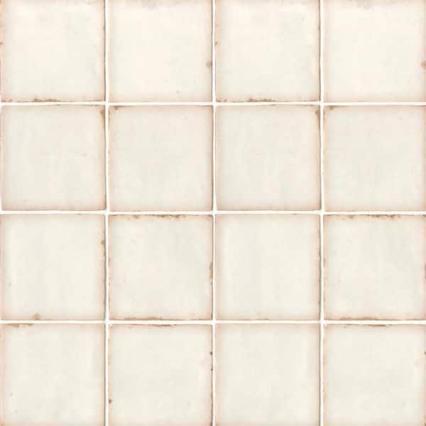 Bedrosians Casablanca Square 5 in. x 5 in. White Ceramic Tile (5.27 sq. ft./Case)