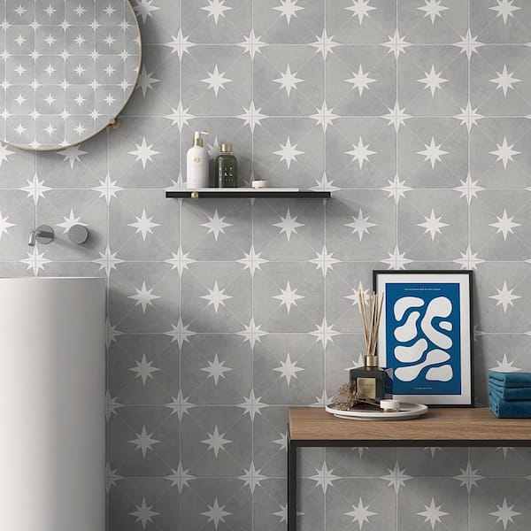 Ivy Hill Tile Polaris Gris 9 in. x 0.39 in. Matte Porcelain Floor