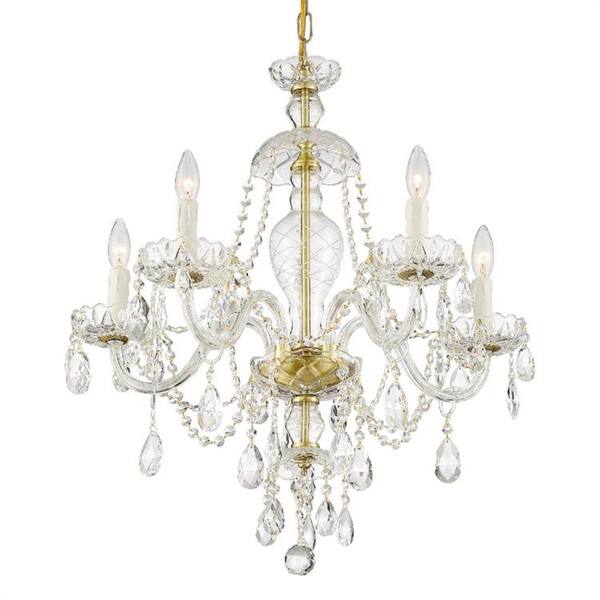 Crystorama Candace 5-Light Polished Brass Crystal Chandelier CAN-A1305 ...