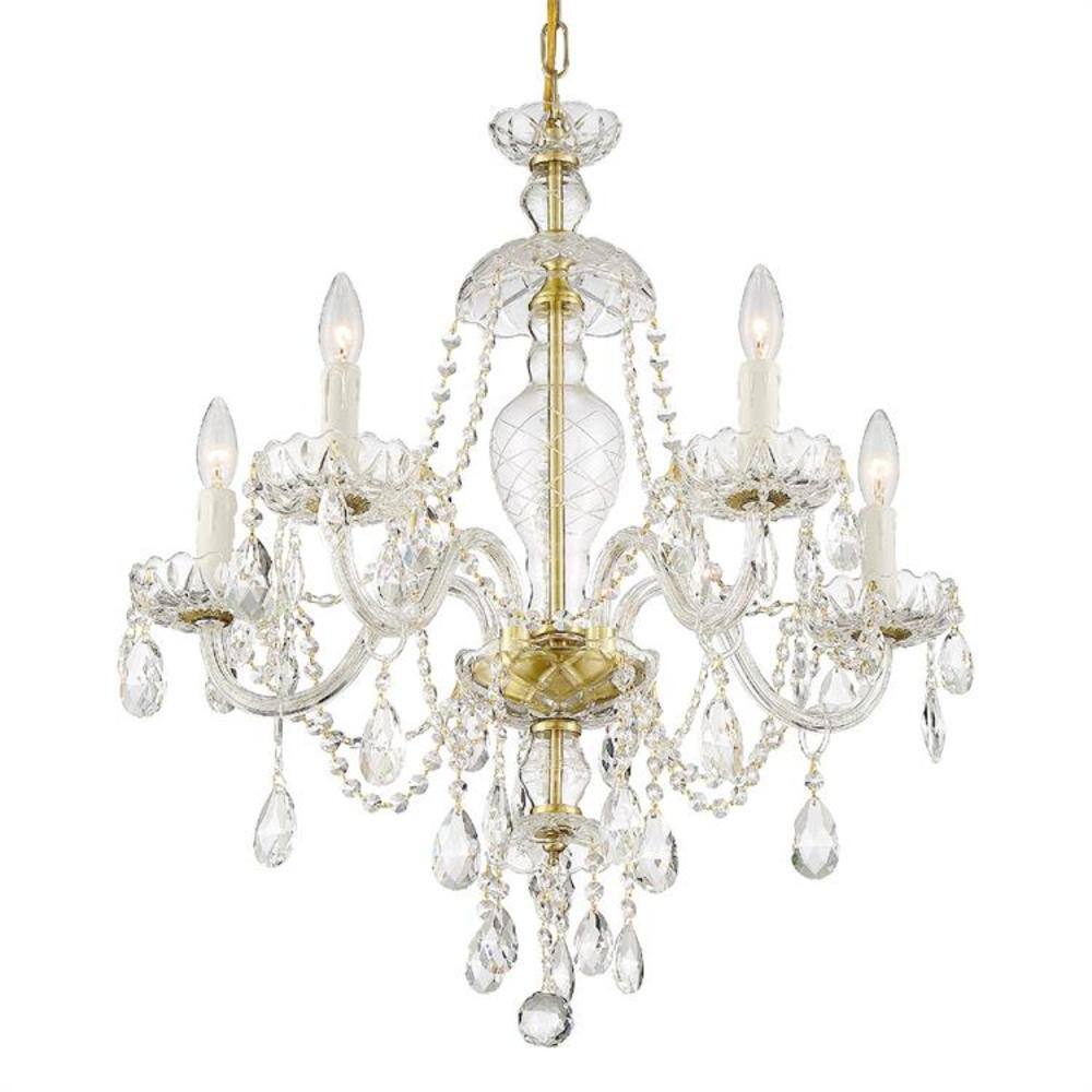 Crystorama Candace 5-Light Polished Brass Crystal Chandelier  CAN-A1305-PB-CL-SAQ - The Home Depot