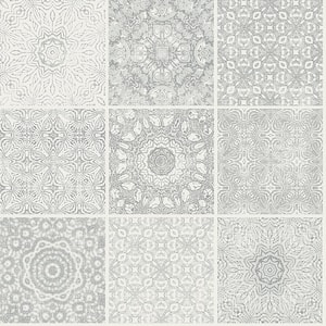 Tile Grey Mosaic Grey Paper Strippable Roll (Covers 56.4 sq. ft.)