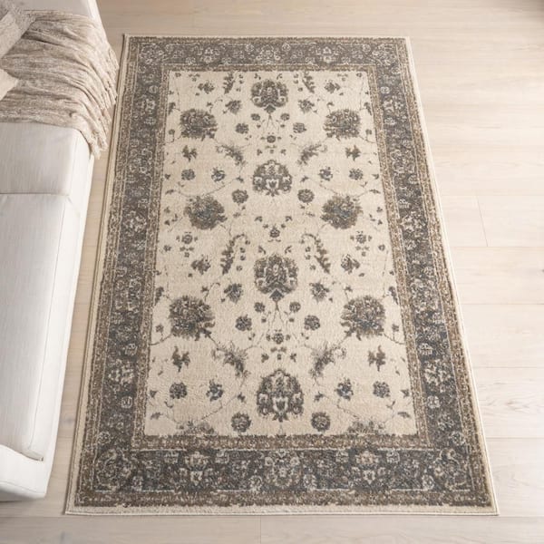 Zalina Medallion Beige 10 ft. x 14 ft. Indoor Area Rug