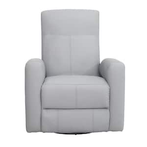 Everglade 32 in. W Technical Leather Electric Swivel and Rocking Recliner with USB Port in Gray
