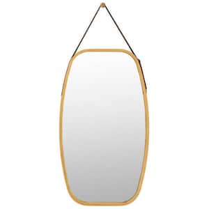 17.5 in. W x 30.5 in. H Rectangular Bamboo Framed Rectangular Wall Hanging Bathroom Vanity Mirror in Natural bamboo