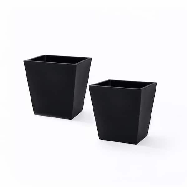Everton Grand Large Onyx Rectangular Black Plastic Outdoor 2-Pack Planter Box (23.8 in. W x 24 in. H)