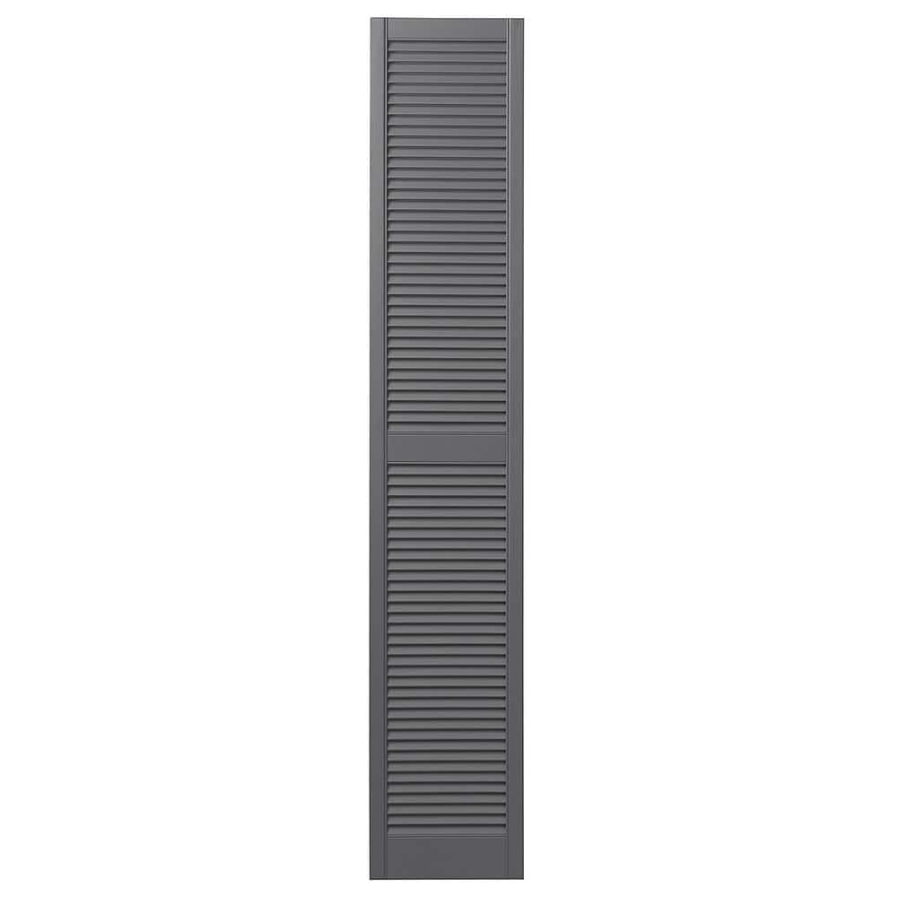 15 in. x 71 in. Open Louvered Polypropylene Shutters Pair in Gray price history on PriceWatchPro
