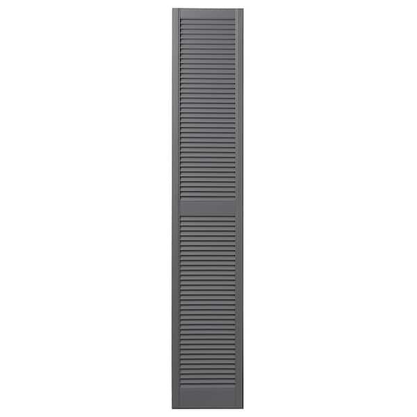 Ply Gem 15 in. x 71 in. Open Louvered Polypropylene Shutters Pair in Gray