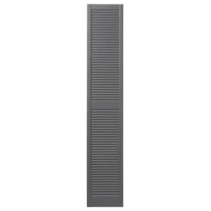 15 in. x 81 in. Open Louvered Polypropylene Shutters Pair in Gray